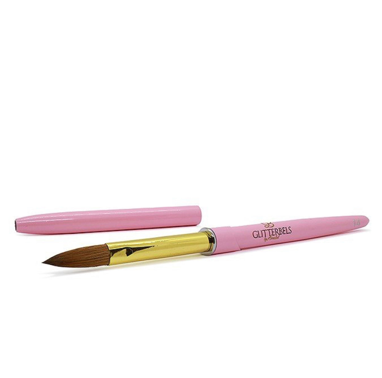 Glitterbels Pink Acrylic Brush (Size 14)